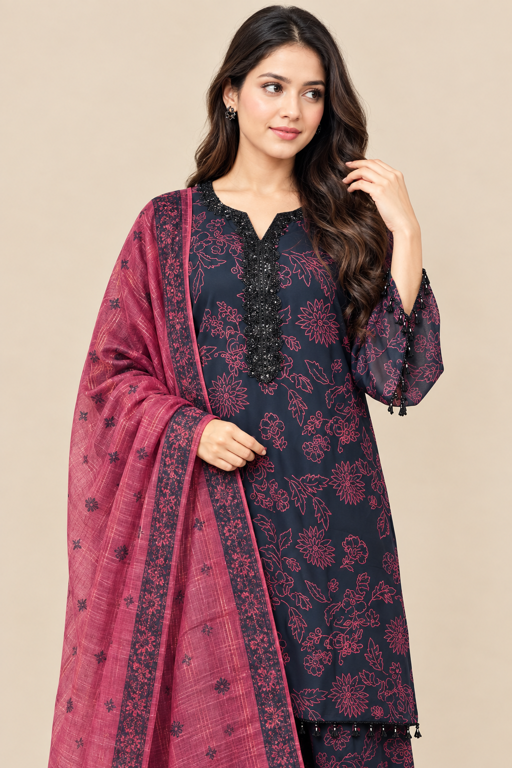 Neckline and print detail