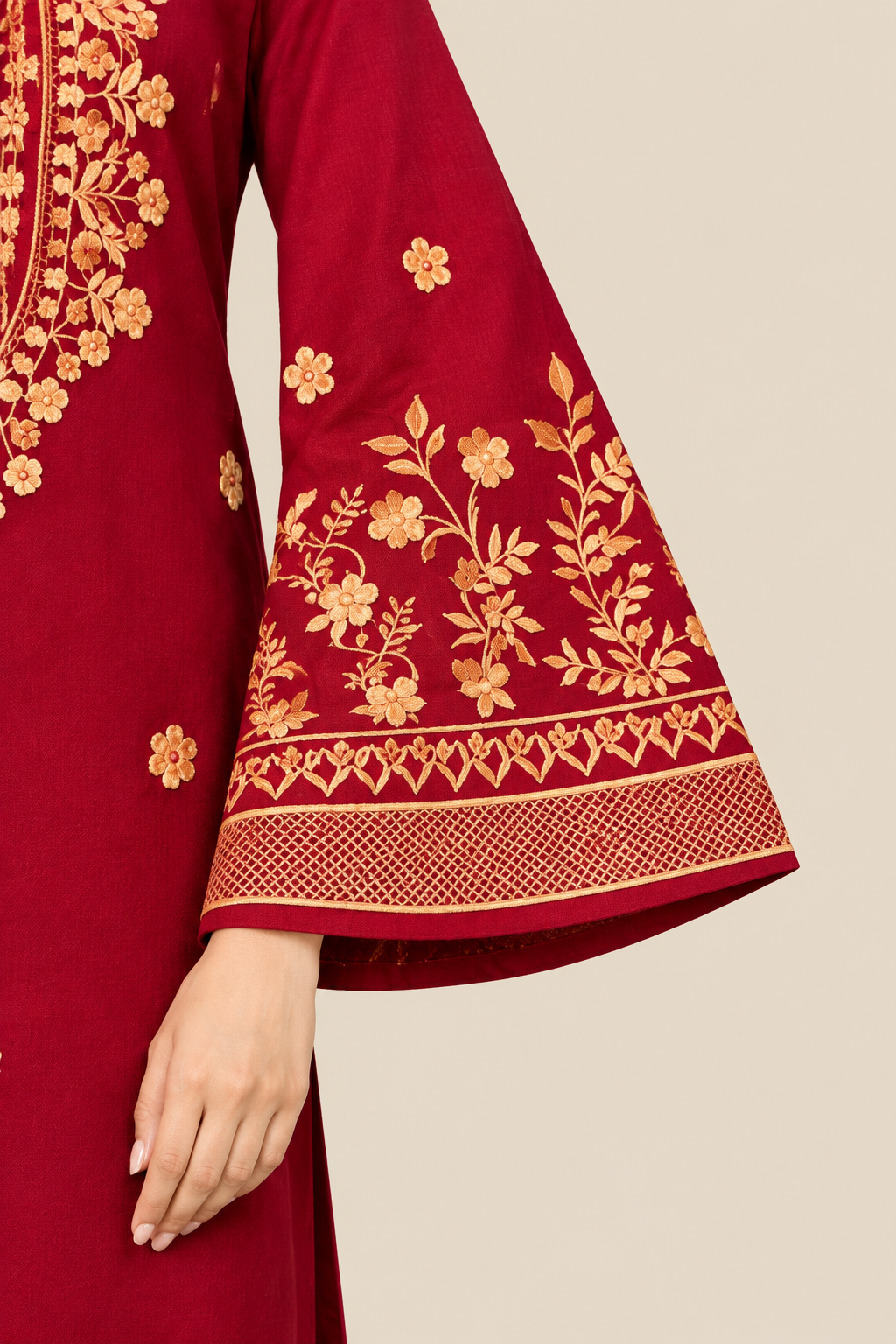 Sleeve embroidery detail