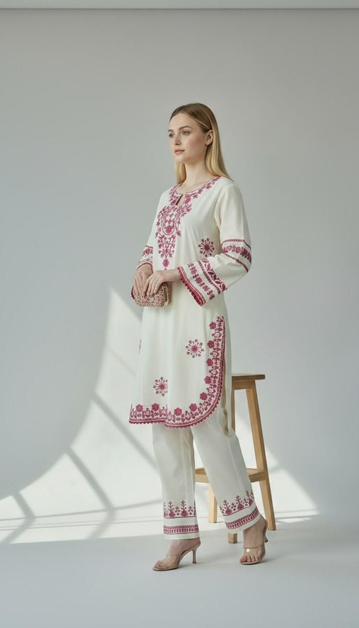 eDeals 2-PIECE - EDITION 79 অনুষ্ঠানের জন্য পারফেক্ট লুক! নিখুঁত এমব্রয়ডারি কাজের সাথে আরামদায়ক কাপড়ের কম্বিনেশন।